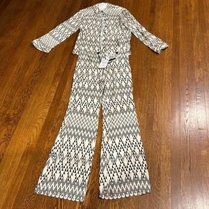 Zara silk pants and shirt set